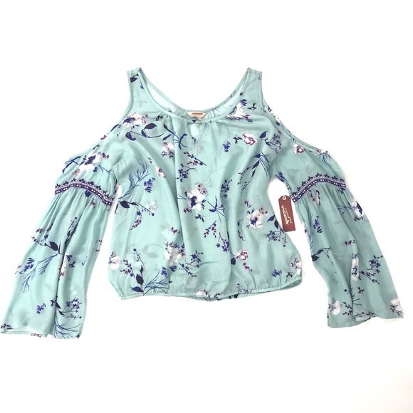 Arizona Jean Company Tops - Blue Haze Cold Shoulder Top